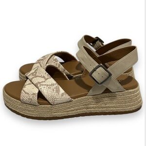 Susina Marli Strappy Espadrille Flatform Sandal Snakeskin Print Women's Size 10